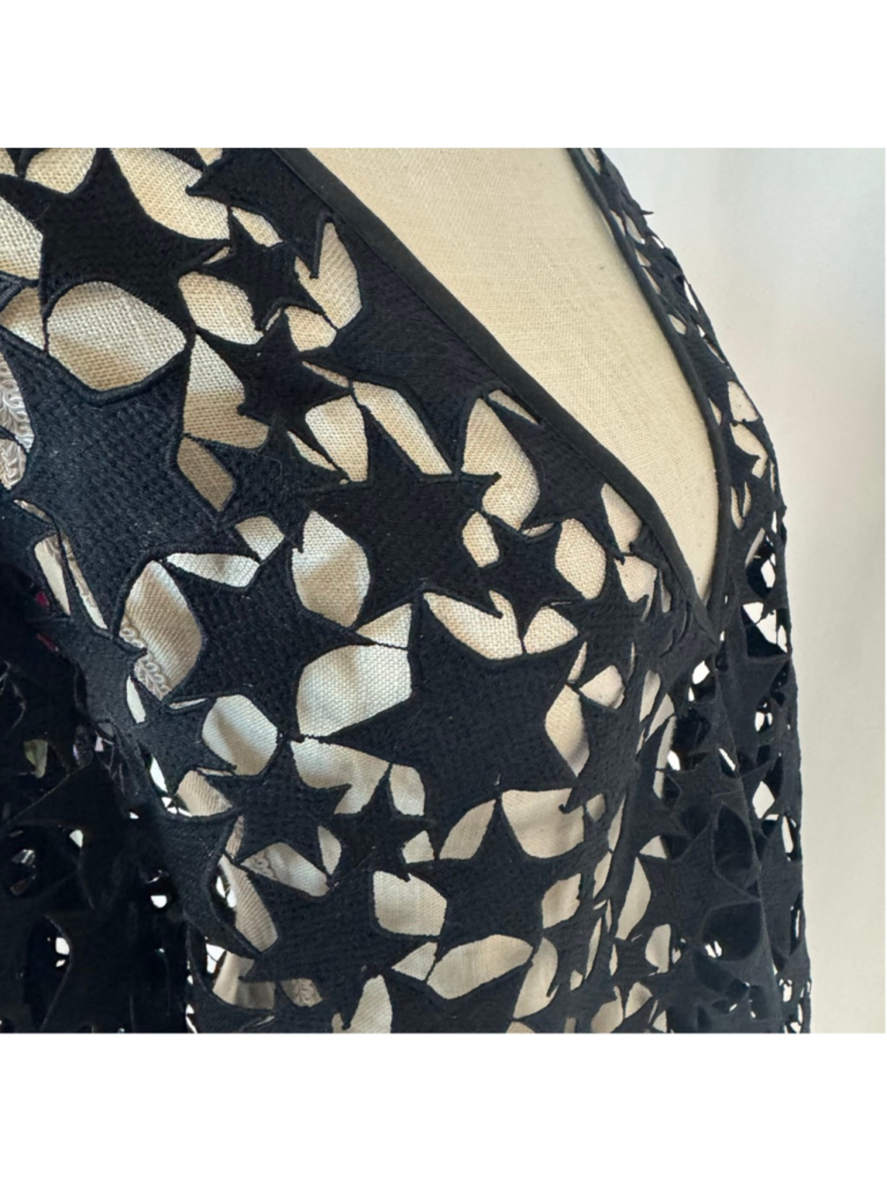 Maeve Star Cutwork Mini Kaftan
Black One Size Women's Coverup Blouse - Picture 12 of 12
